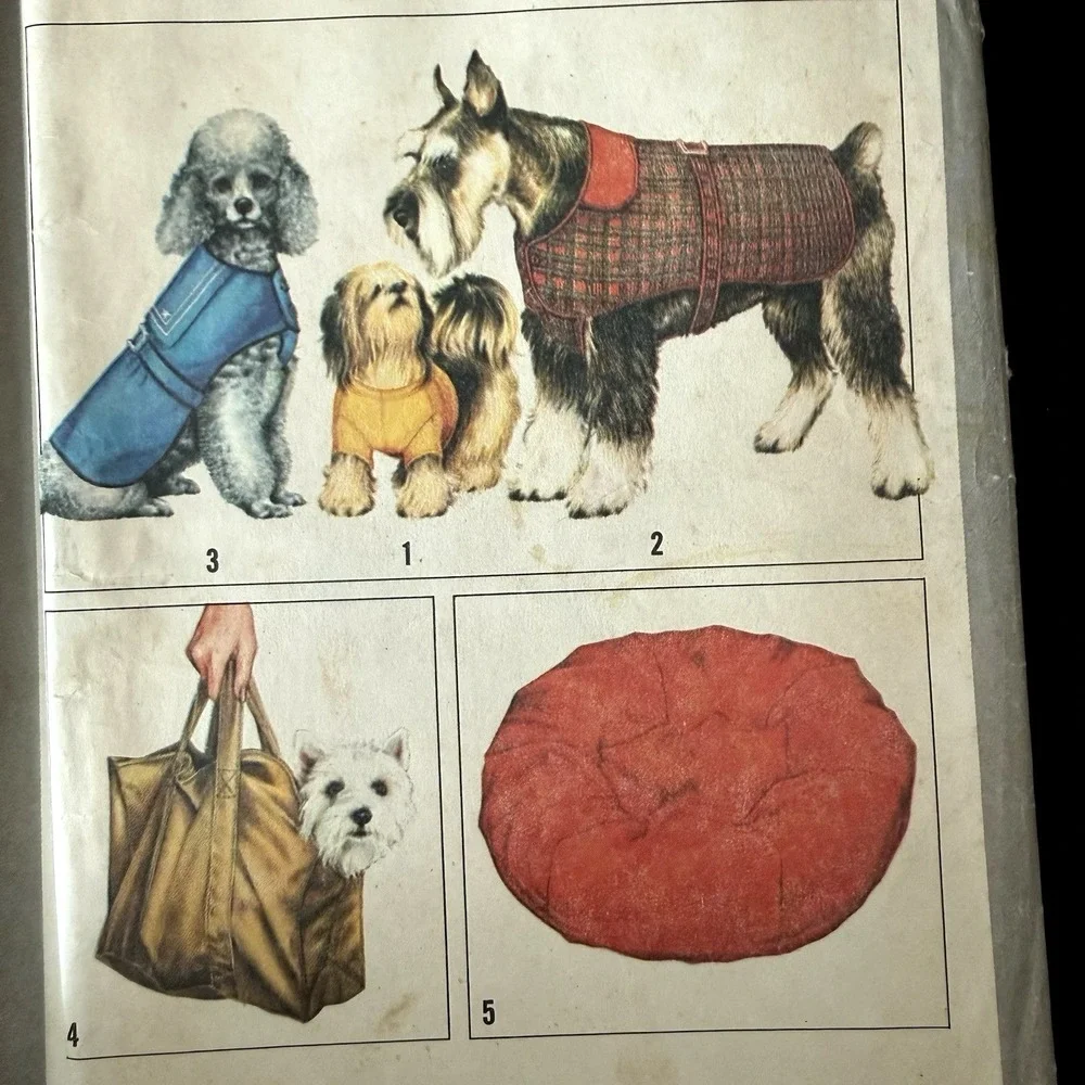 Vtg Simplicity 8802 Craft Sewing Pattern Dog Pet Clothes Shirt Coat Bag Bed Cut